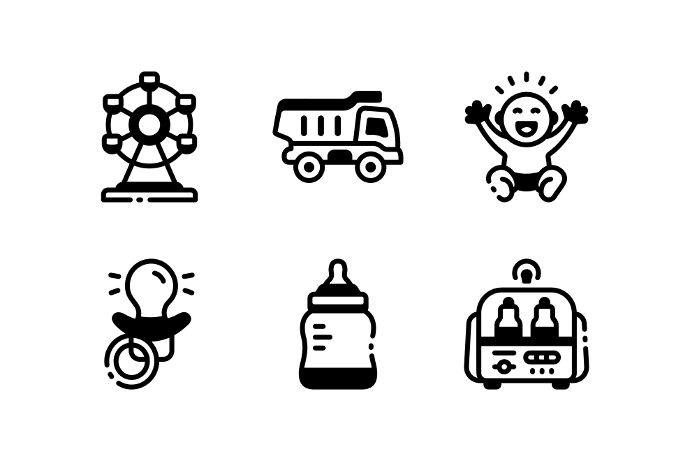 Baby Symbol Icon Set  Large Set Preview