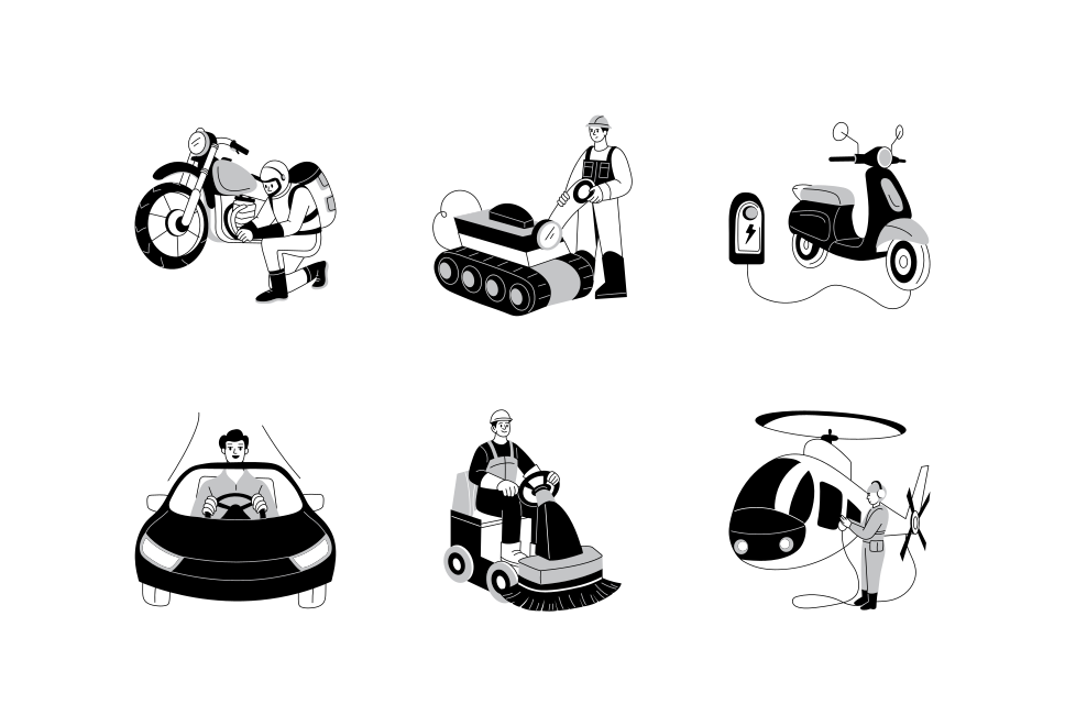 Vehicle Illustration Art Set Large Set Preview