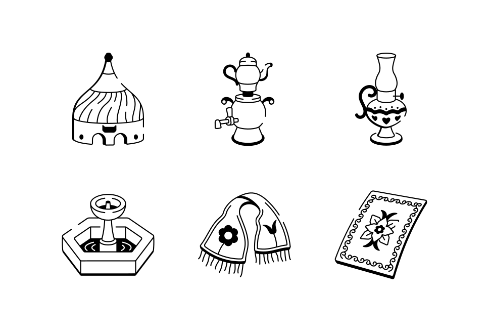 Persian Art Drawing  Large Set Preview