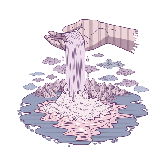 Surreal Waterfall illustration