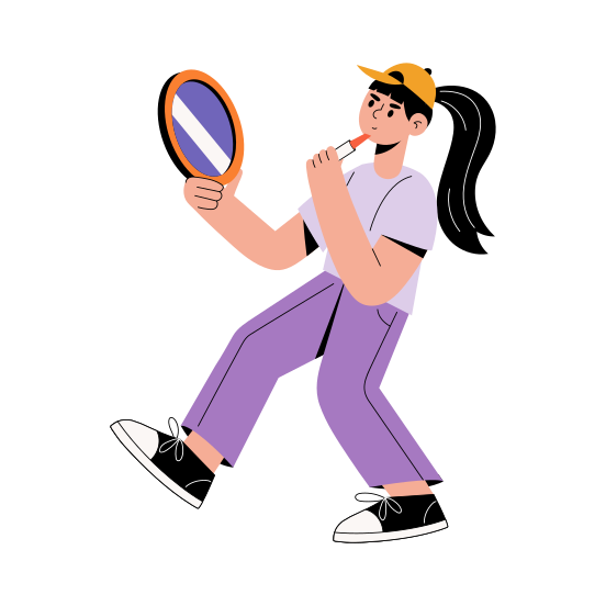 Applying Lipstick illustration