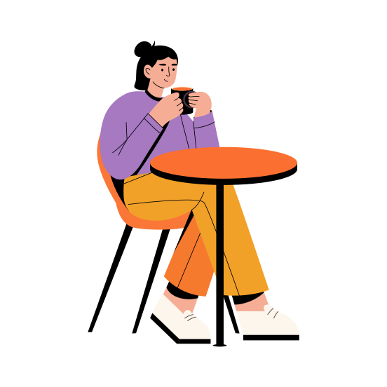 Drinking Coffee . illustration