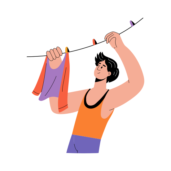 Hanging Clothes illustration