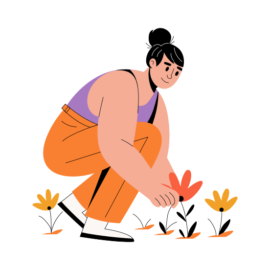 Plucking Flower illustration