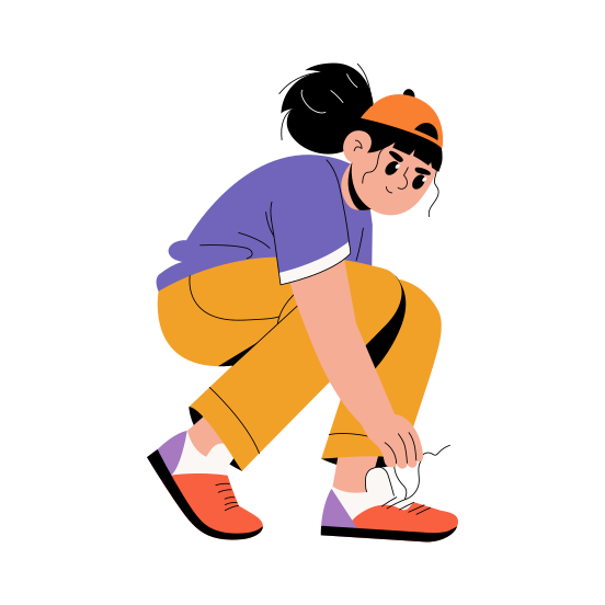 Tying Shoes illustration