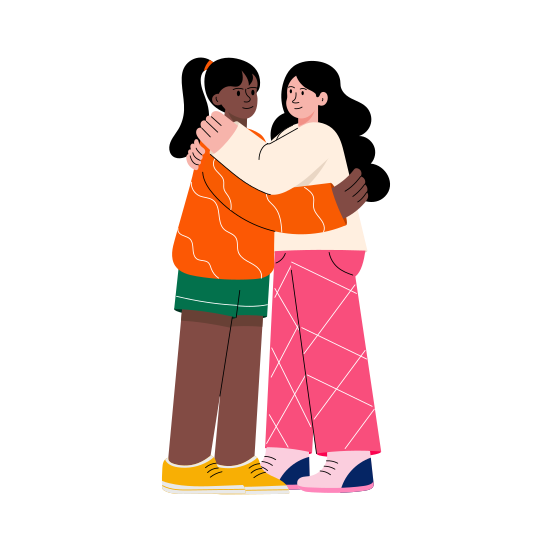 Friends Hugging illustration