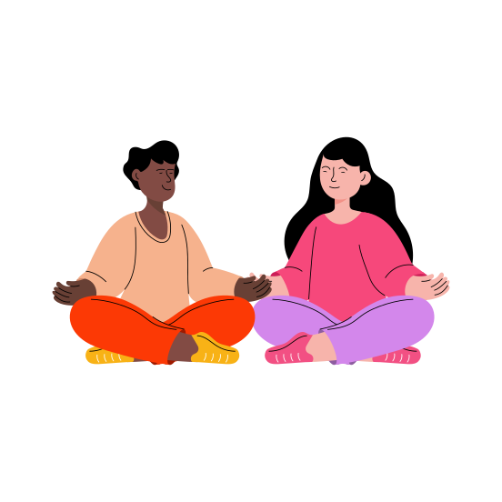 Friends Meditating illustration