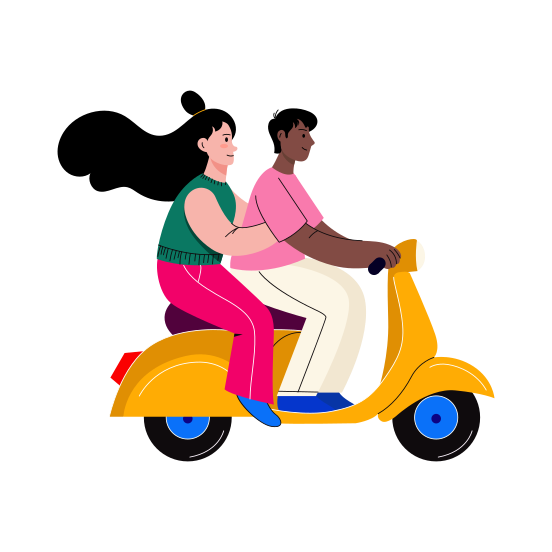 Riding Scooter illustration