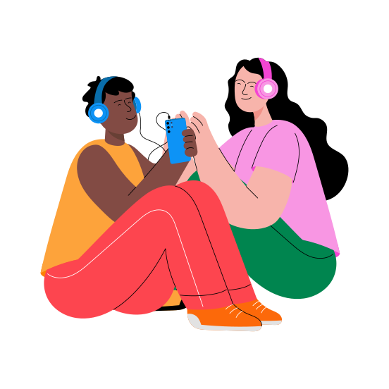 Sharing Headphones illustration