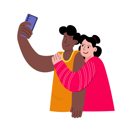 Taking Selfie illustration