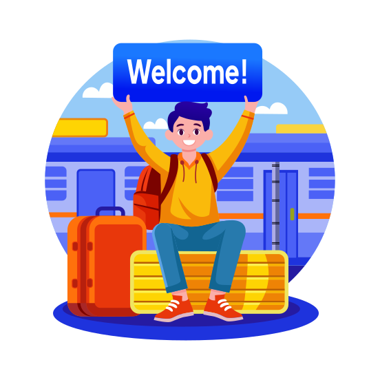 Arrival Welcome illustration