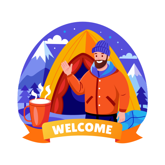 Camping Welcome illustration