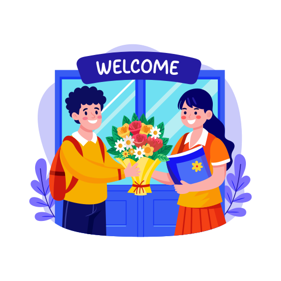 Giving Flowers illustration
