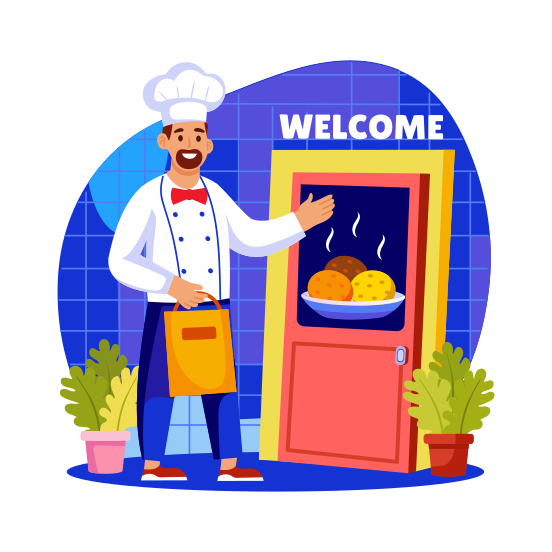 Restaurant Welcome illustration