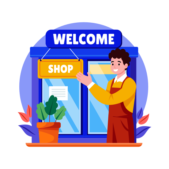 Welcome Shop illustration