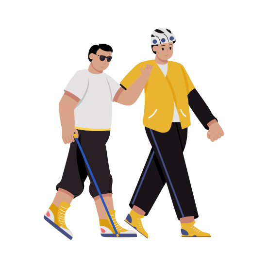 Guiding Blind illustration