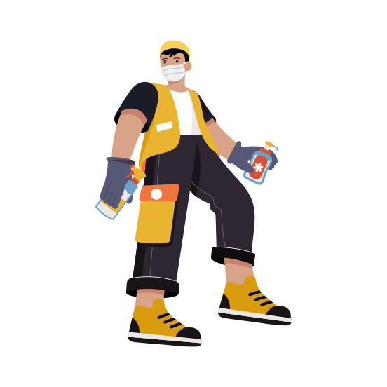 Volunteer Sanitizing illustration