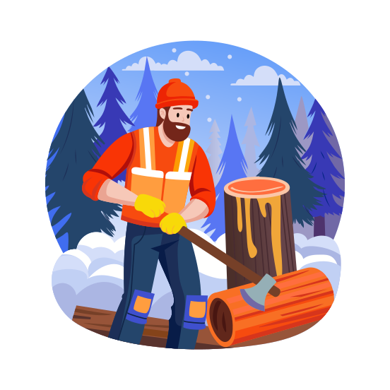 Cutting Firewood illustration