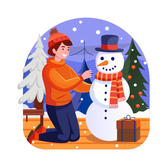 Decorating Snowman illustration