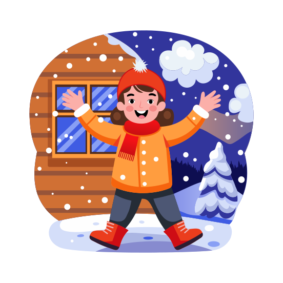 Enjoying Snow illustration