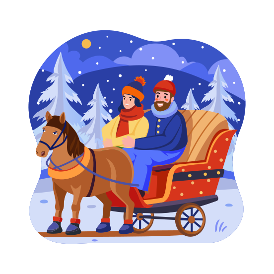 Horse Sleigh illustration
