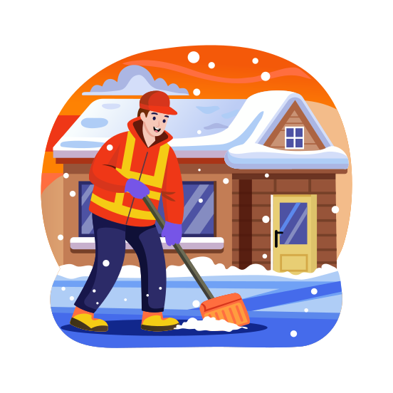 Shoveling illustration