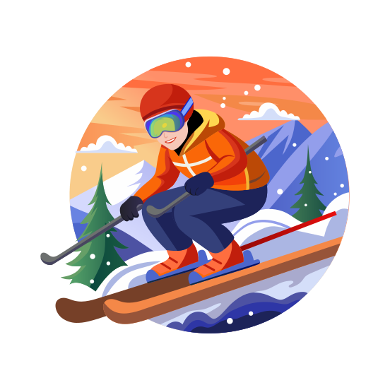 Skiing illustration