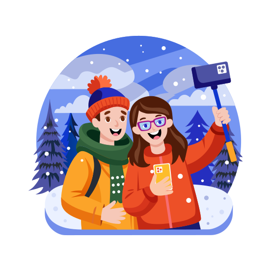Taking Selfie illustration