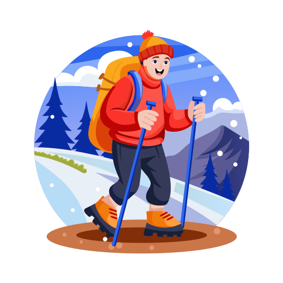 Winter Hiking illustration